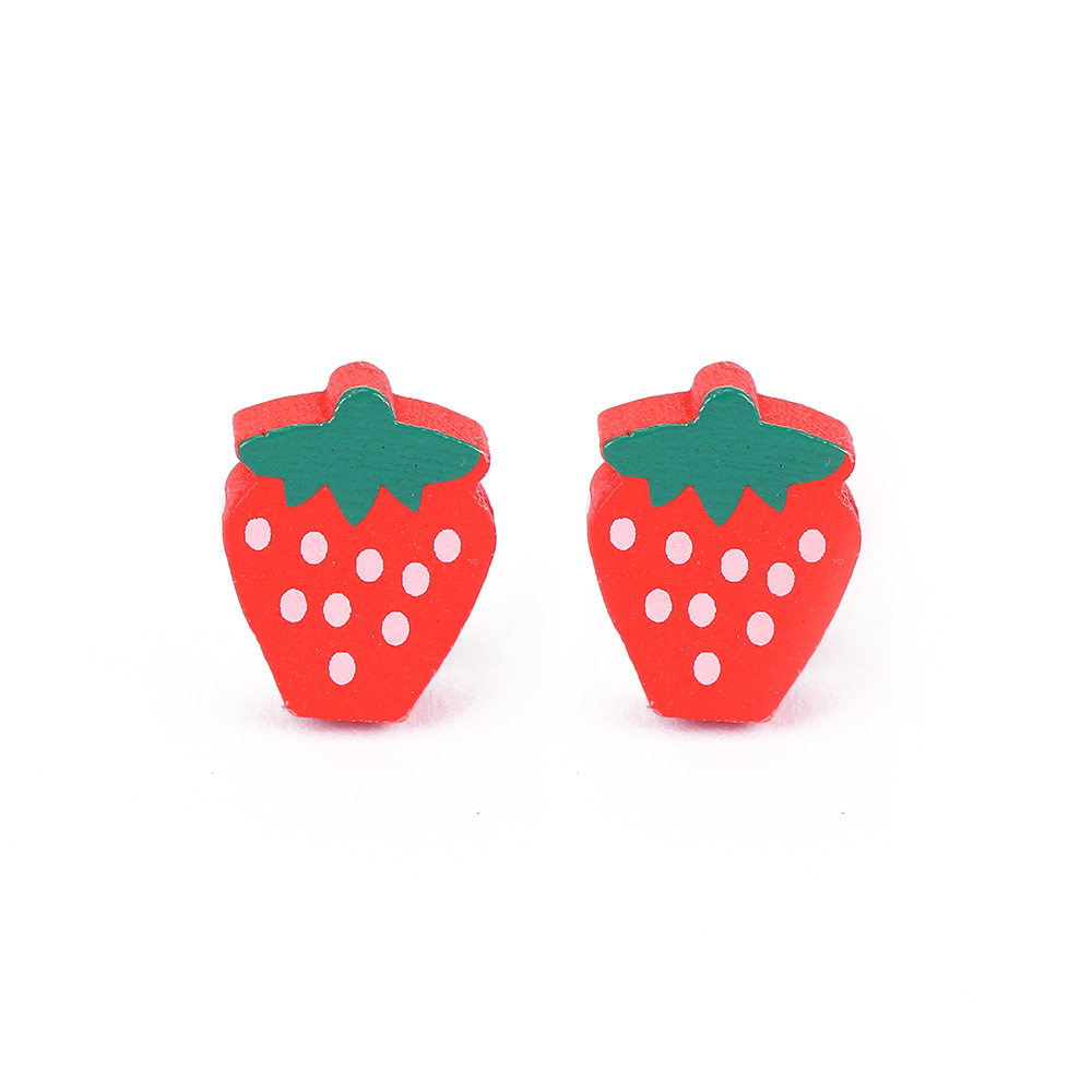 新款儿童创意卡通动物木片耳夹 手工diy幼儿园节日饰品配件装饰