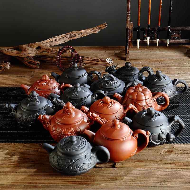 紫砂壶原矿多款朱泥茶壶大容量简约家用功夫茶具茶壶泡茶器