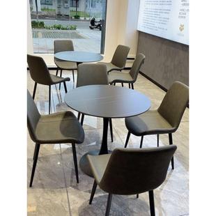 轻MQT意奢餐椅式 极简子家用凳餐厅简约接待洽餐谈白色靠背写字桌