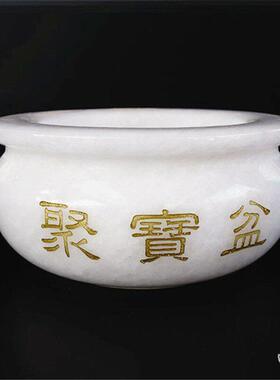 天然白玉聚宝盆饰品家居入口新中国风玉锭饰品工艺创意