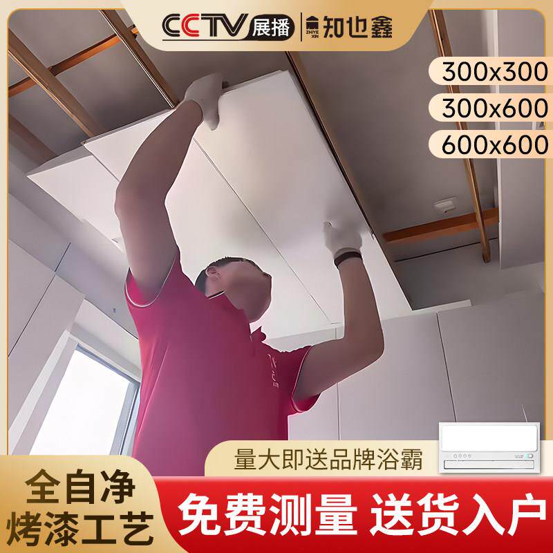 集成吊顶铝扣板300x600厨房卫生间阳台无边框天花板全套材料自装