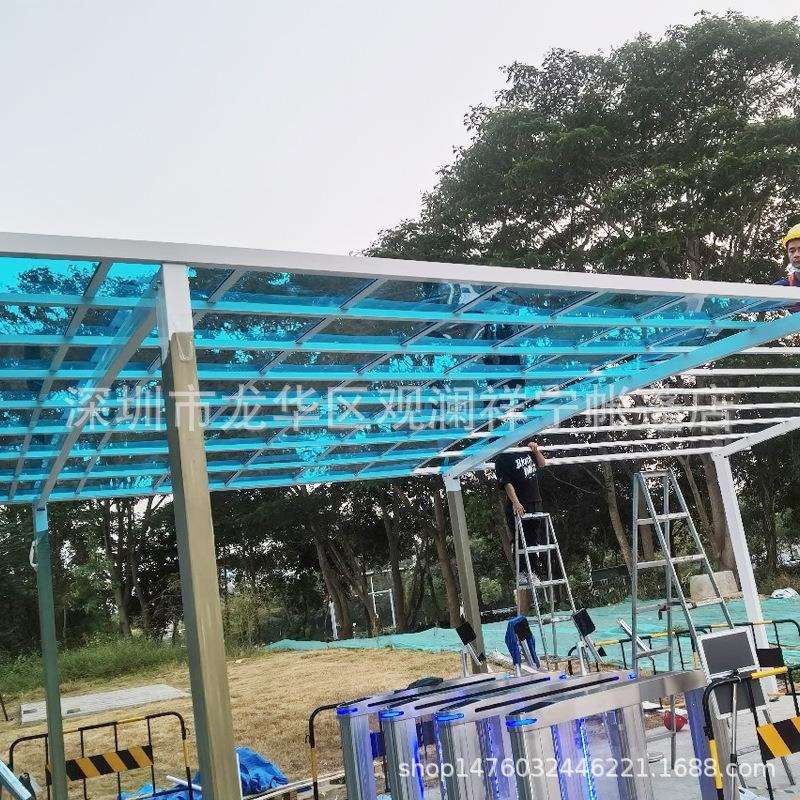 铝合金雨棚别墅露台遮雨耐力板雨棚岗亭遮阳蓬遮阳遮雨停车棚