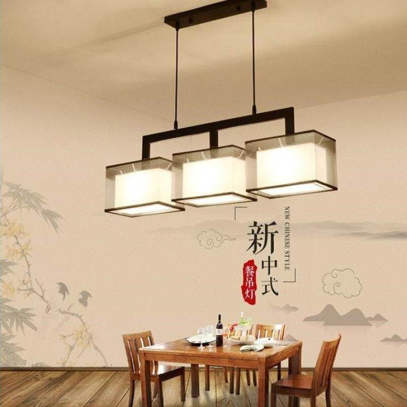餐厅吊灯三头饭厅餐桌灯创意个性茶室灯现代简约中式禅意吧台灯具