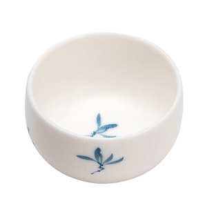 茶杯兰花汝窑景德羊脂玉单手绘杯杯陶瓷主人杯品功夫拟古大号家用