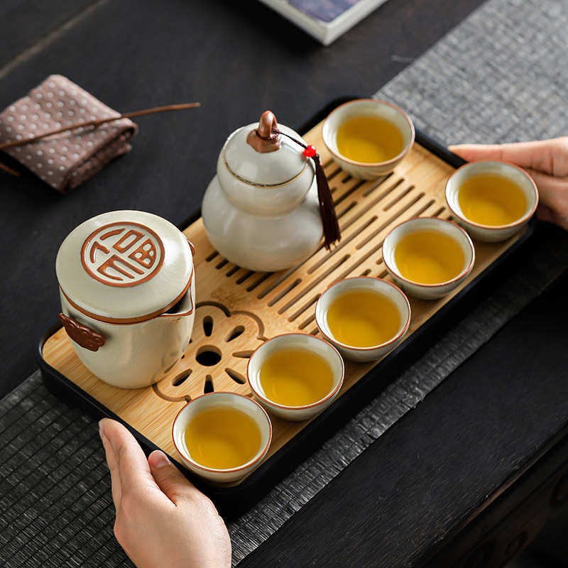 简易功夫泡茶壶茶杯户外露营快客杯米黄汝窑便携式旅行茶具小套装,餐饮具,旅行茶具,淘宝优惠券,粉丝福利购,淘宝优惠卷