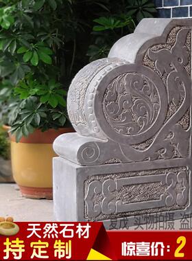 石雕门墩抱鼓石一对石鼓大理石门别墅彷古青石庭院门枕石店铺摆件