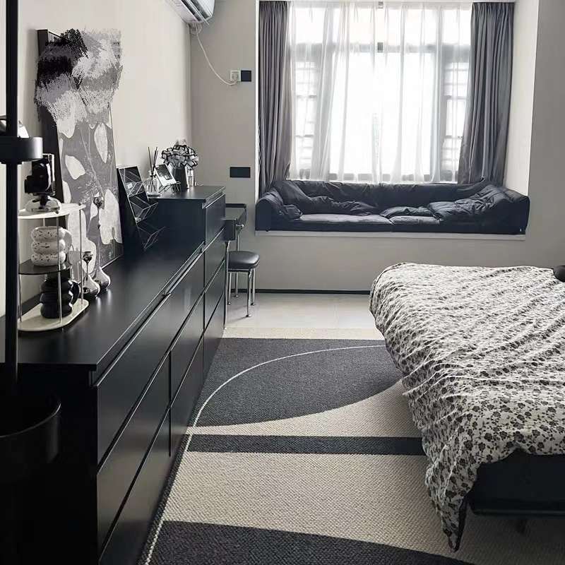 简约现代五斗柜卧室收纳柜客厅多斗抽屉黑白组合大容量储物柜