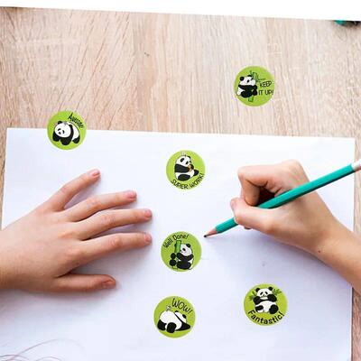 500 Pcs 2.5cm Cute Animal Panda Stickers Roll for kid reward