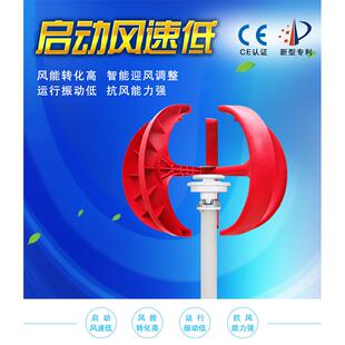 ce认证乃尔风电垂直轴小型5叶风力发电机组渔船草原微型12v/24v