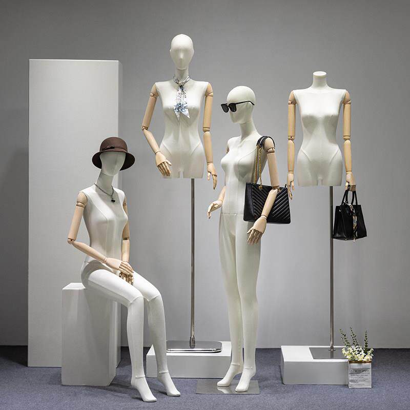 雅莹服装店模特道具全身挂件手人偶女装橱窗平肩半身假人台展示架