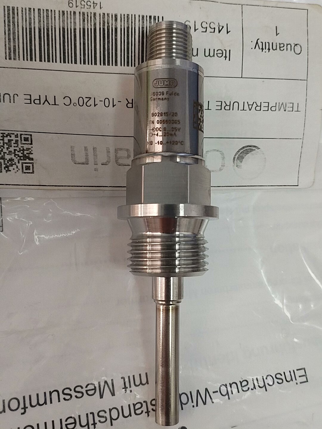 JUMO温度传感器MB-10-120℃全新原装正品，德国进口