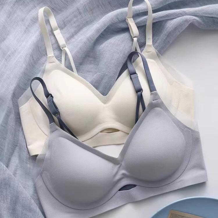 软支撑果冻条文胸无钢圈收副乳防下垂调整内衣女小胸聚拢夏季薄款