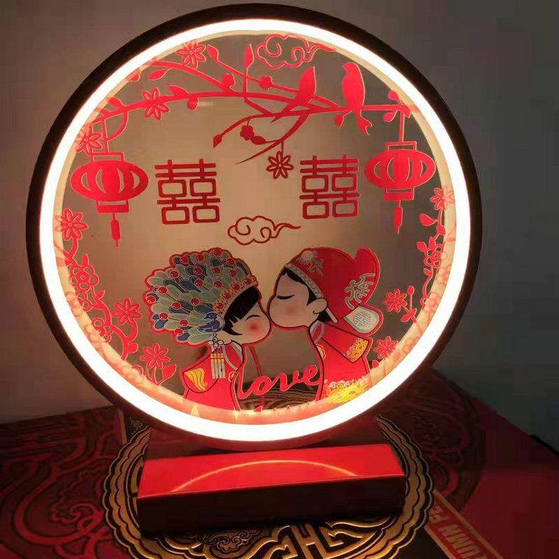 中式婚礼婚庆台灯结婚礼品创意床头灯卧室LED灯陪嫁灯小夜灯