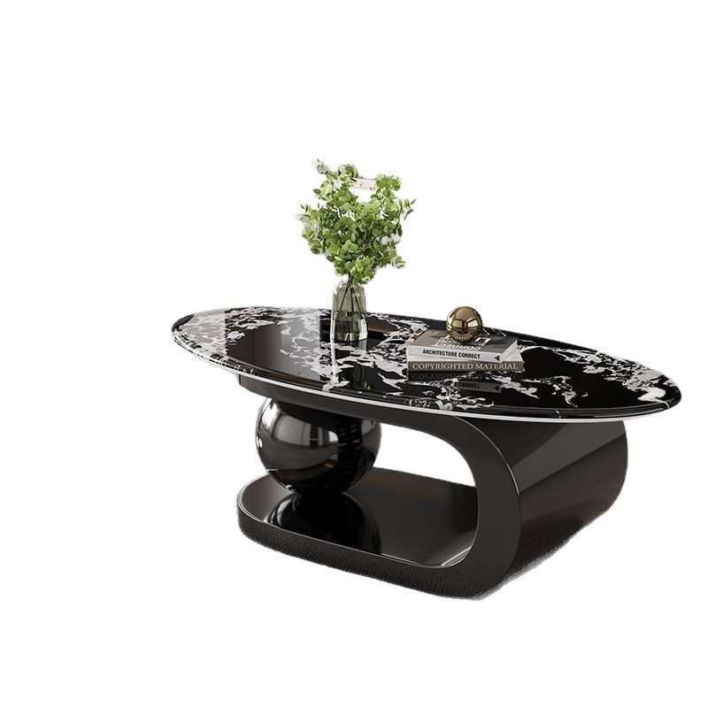 简约茶几现代小户型微客厅新款式组合家用奢晶石意高级椭圆形轻