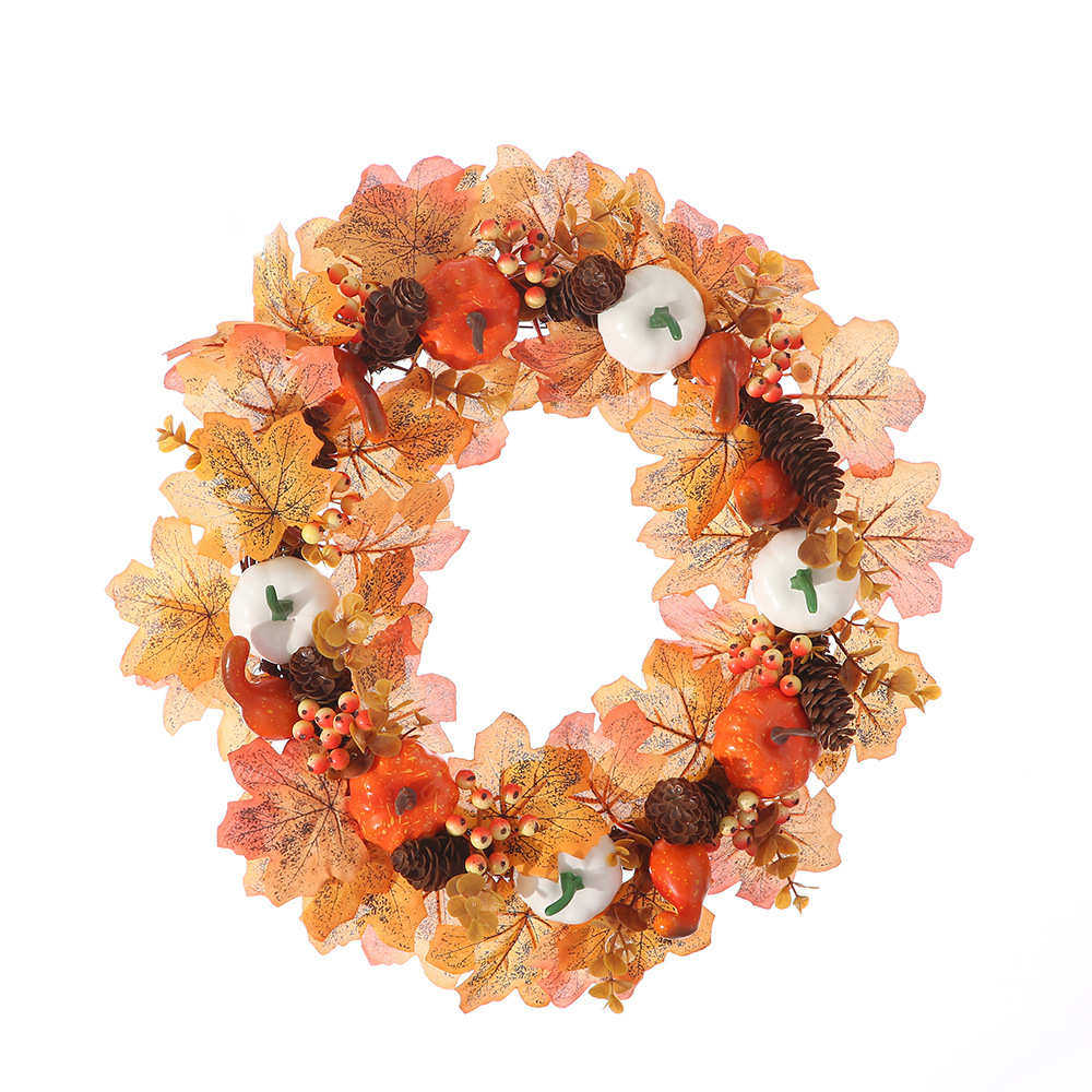 丰收节花环枫叶白南瓜花环门挂浆果秋收花环感恩节万圣节装饰品,节庆用品/礼品,吊顶纱幔,淘宝优惠券,粉丝福利购,淘宝优惠卷