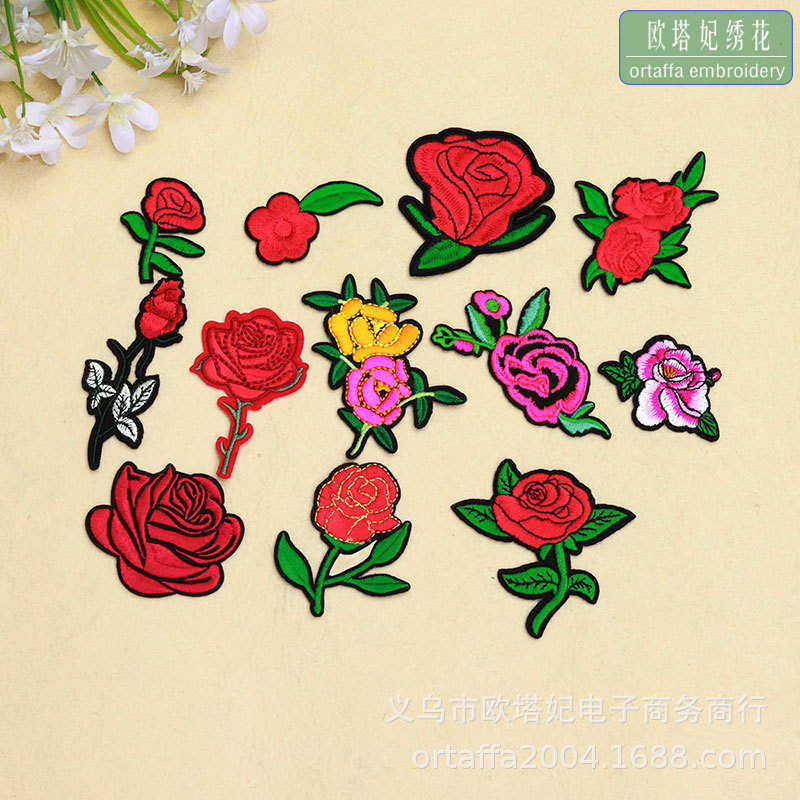 刺绣小花布贴组合补丁贴花朵文艺绣花片 羽绒服牛仔服绣花标辅料