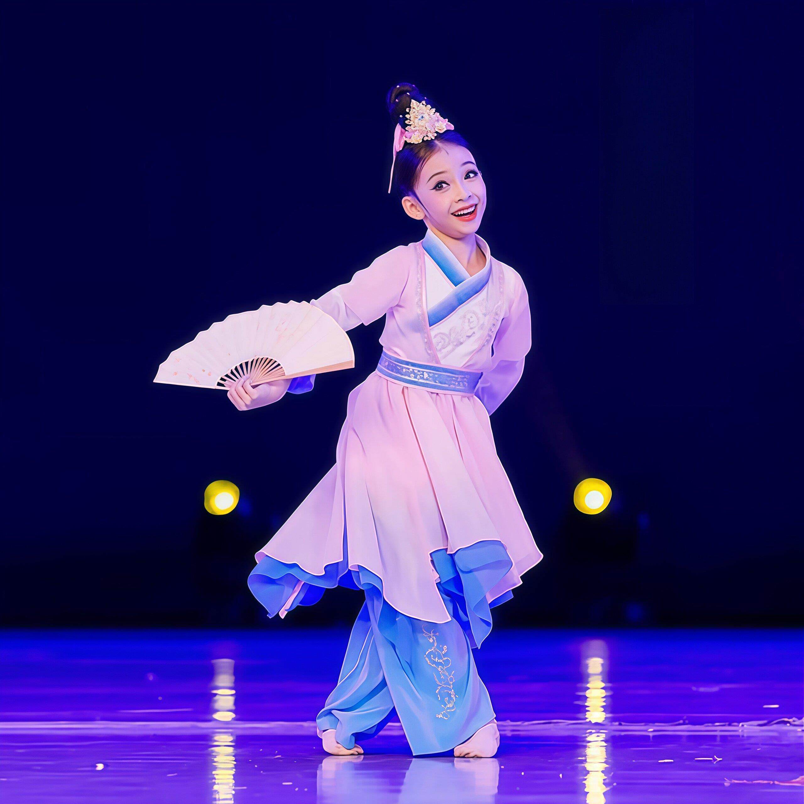 一童一扇古典舞蹈演出服中国风六一儿童舞衣现代舞练功服表演服