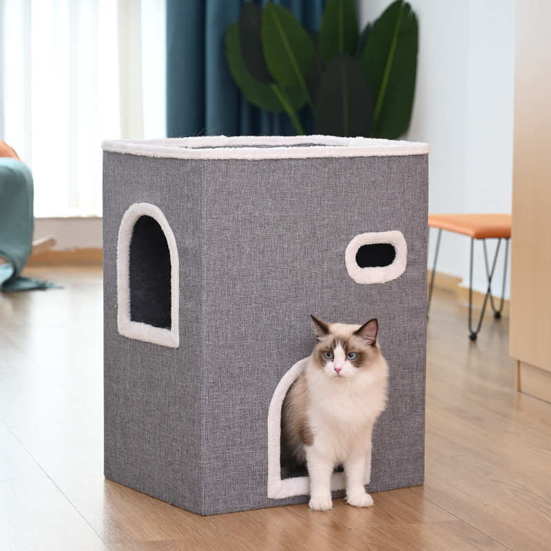 冬天三层猫可折叠四季通用剑麻笼猫爆款保暖爪磨带窝全封闭式