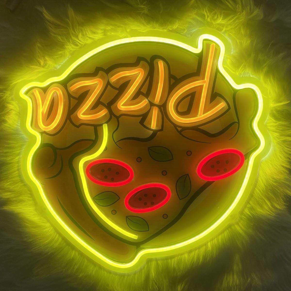 披萨 个性创意led氛围灯霓虹灯 跨境直发柔性灯食物造型 店内装饰