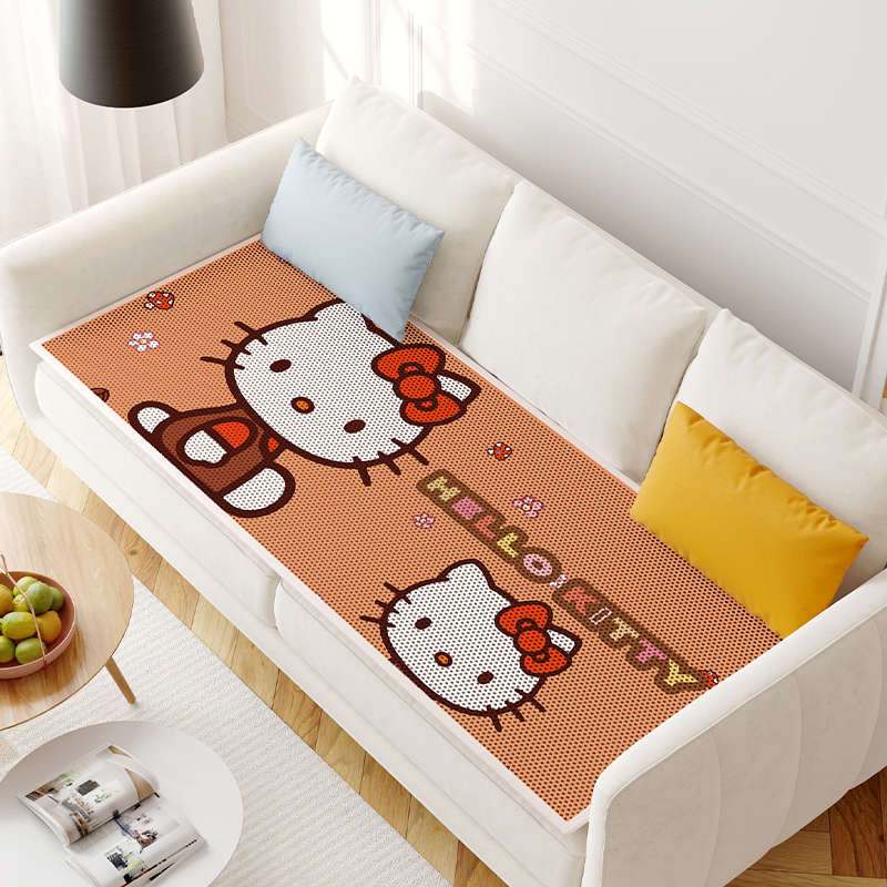 冰直位排三人凉席沙发垫卡通丝三座hellokitty贵妃夏季防滑坐垫一
