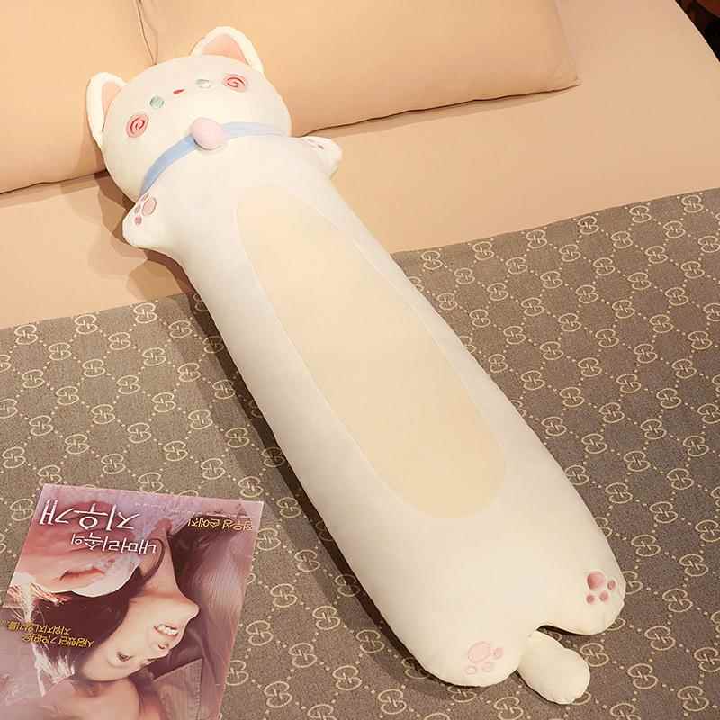 正品可爱猫咪玩偶侧仔睡绒毛玩床上长具条抱睡公女生睡觉夹腿娃娃