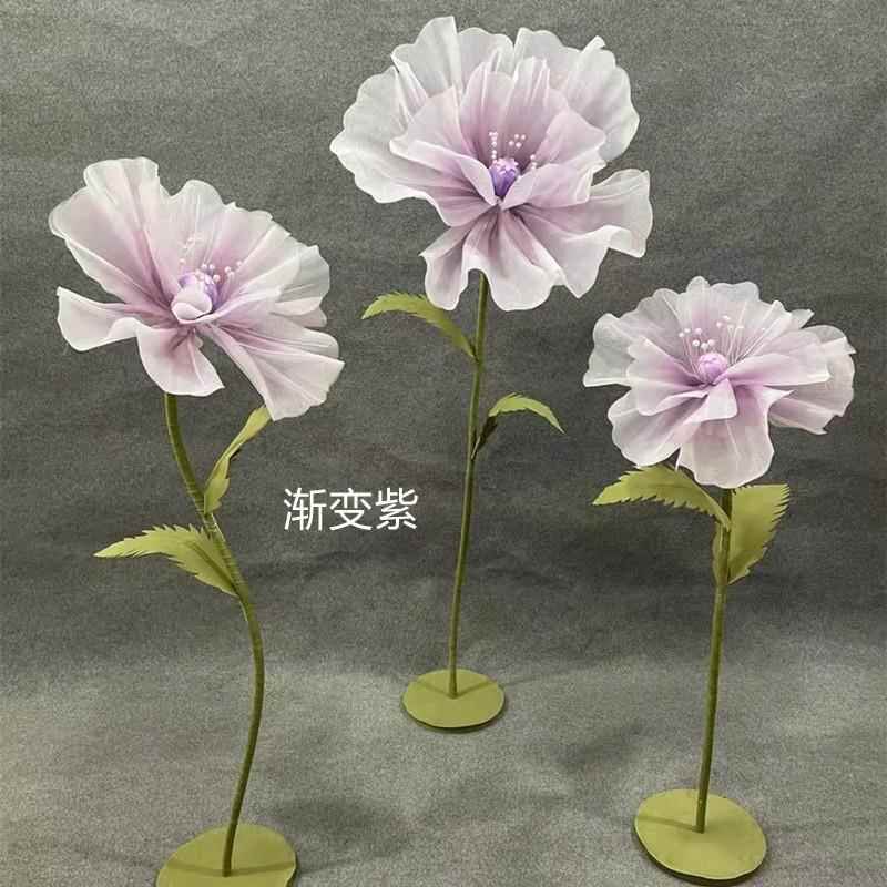 路新款婚礼摆件引丝网纱花舞立橱杆ZHD泡沫花装饰窗婚庆道台具