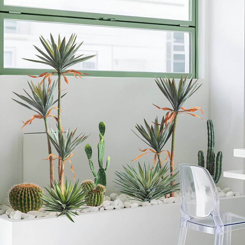仿真绿植龙舌兰荷兰铁剑麻假树盆栽室内橱窗造景装饰植物摆件