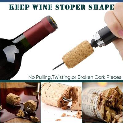 Safety Air Pump Wine Bottle Opener with Foil Cutter Wine Cor