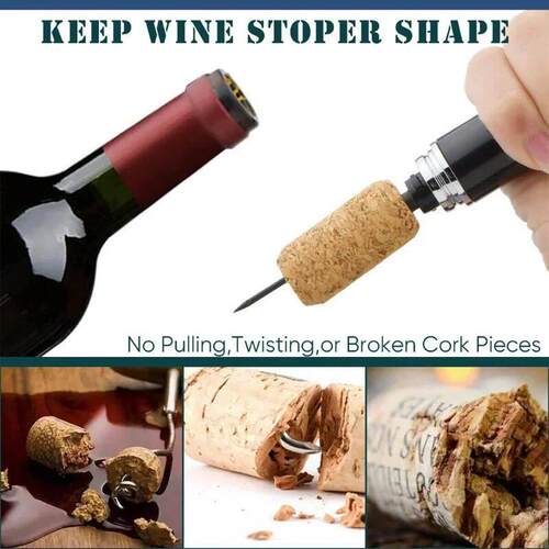 Safety Air Pump Wine Bottle Opener with Foil Cutter Wine Cor