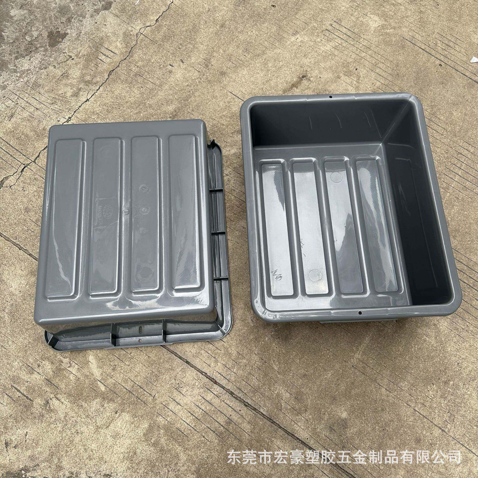 加厚灰色塑胶安检盆餐厅酒店机场收纳HH0025塑料方盘530*427*178