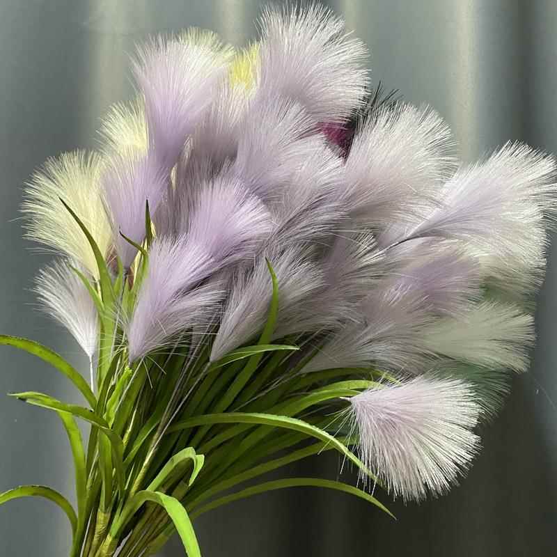 小草羽毛昙花芦苇 婚礼路引装饰假花 摄影拍摄道具摆件人造花