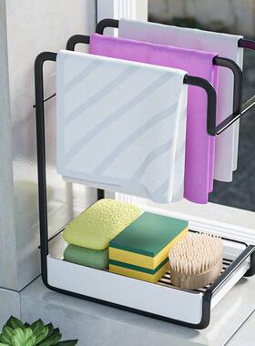 【店长推荐】抹布架子厨房用品家用大全沥水架收纳毛巾洗碗壁挂置