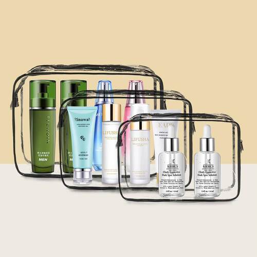 PVC Transparent Waterproof Cosmetic Bag, Portable Travel Toi