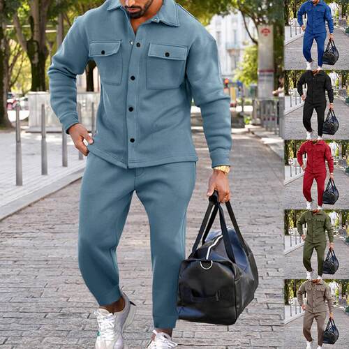 Jacket men's suit suede single two men