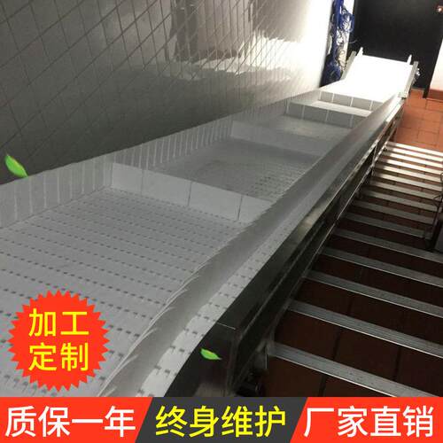 食品级塑料果蔬清洗运输塑料尼龙链板输送机爬坡机加工链板输送机