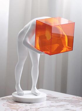 简约思想囚笼人物抽象摆件样板房售楼处客厅家居桌面艺术软装饰品