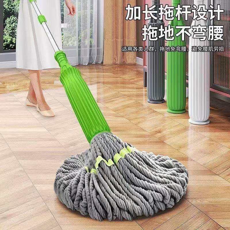 自拧水拖把免手洗竹纤维家用懒人旋转筒拖把超吸水多功能干湿两用