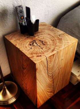 根实木墩子茶边几角JEH几原木凳子雕木头底座复古木桩意休闲几凳