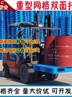 重叉型潮卡网格双面塑料托盘车栈板托板防板货BUK物垫仓板板地台