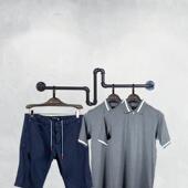 衣服货架服装 展示架 店铁艺水管墙上壁挂衣架创意店铺男女服饰服装