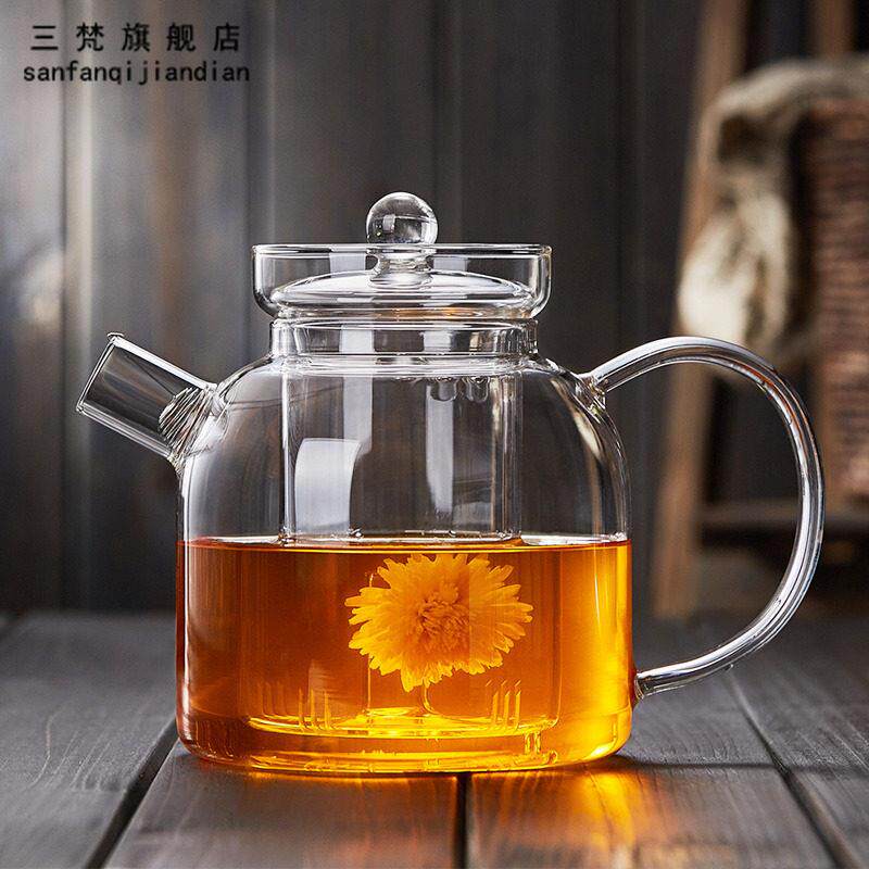 三梵耐热玻璃煮茶壶带内胆耐高温加厚过滤烧水泡花茶器黑晶炉套装