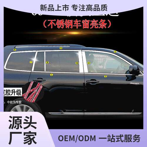 12款汉兰达车窗饰条装饰09-22款汉兰达车窗条车身亮条改装外观