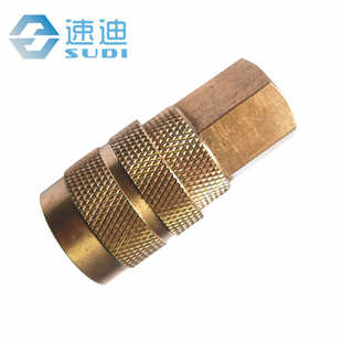 黄铜本色老美式内螺纹 老美式npt气动快速接头 美式接头