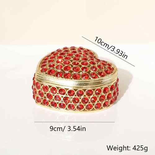 高档爱心盒形钻镂空戒指镶盒小心首饰盒饰品婚礼赠品礼品首饰盒摆