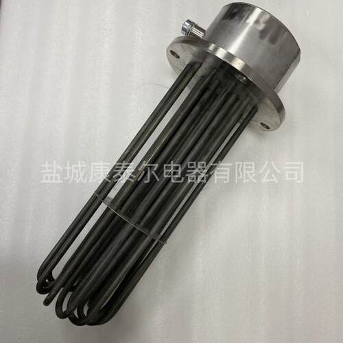 电热管工炉业锅防爆法兰加热管3V80电40KW带不锈钢罩壳法兰热管