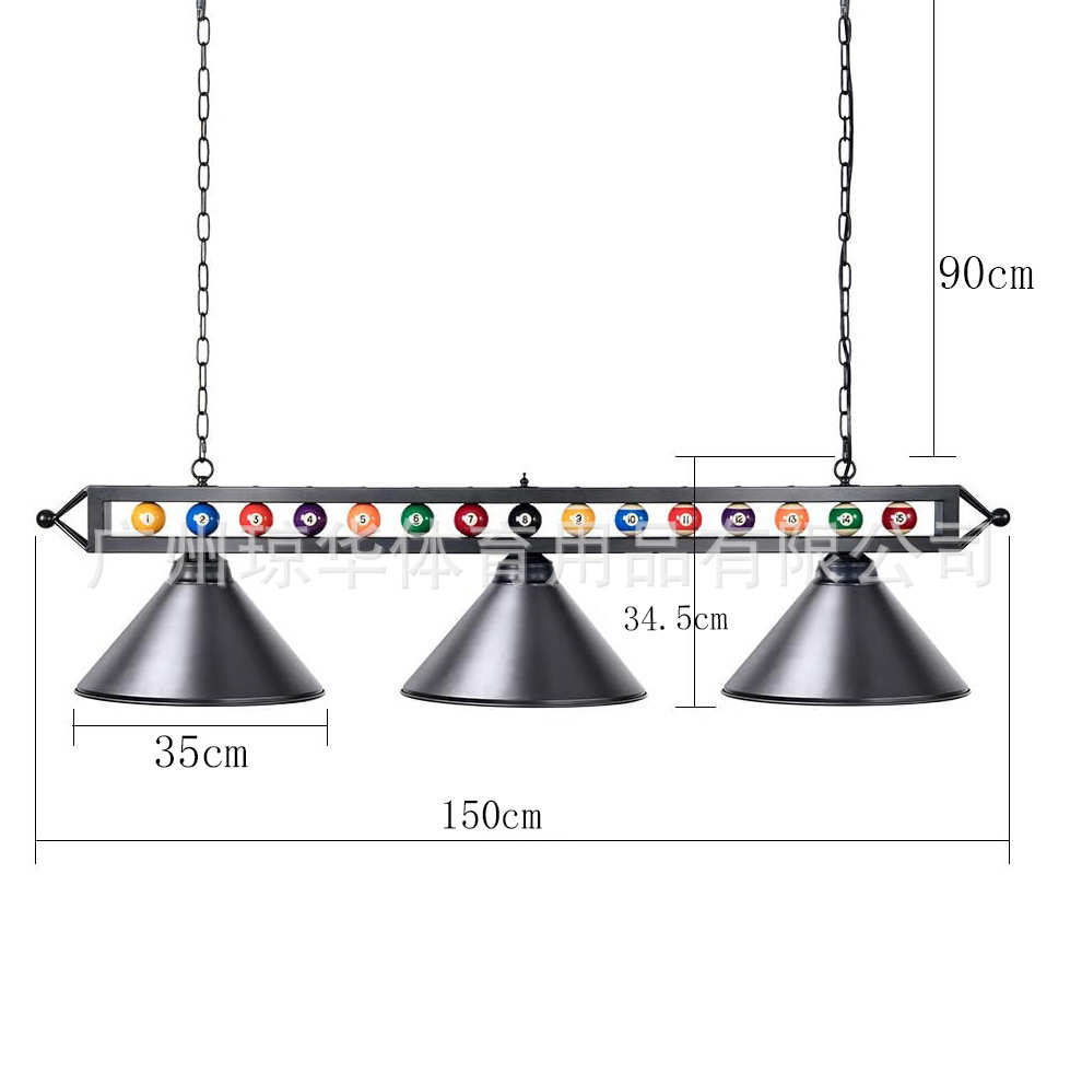 台球厅氛围灯台球桌专用灯台球吊灯台球室专用灯桌球吊灯3头灯
