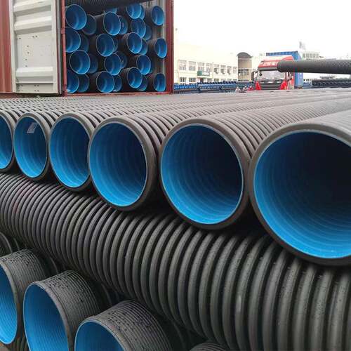 HDPE双壁波纹管钢带增强螺旋波纹管HDPE中空壁缠绕管克拉管
