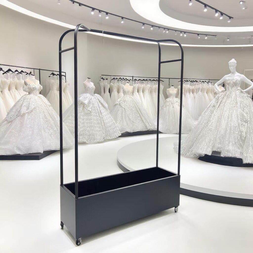 高档婚纱推车静音轮移动新娘试纱工具车拖尾秀禾礼服展示架加粗