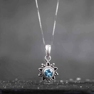 高档泊个尔手工25银饰品托帕石手镯吊坠女尼性手錬 创9意覆古民族