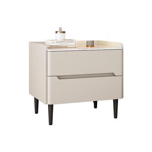 SNAA67甄选全实木床头柜轻奢岩板储物柜卧室简约现代床边V柜皮质